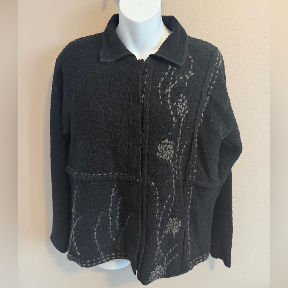 Susan Bristol Vintage 2000 Embroidered Wool Blend Jacket M